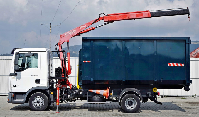 MAN TGL 7.150 Hakowiec + FASSI F60 * STAN BDB