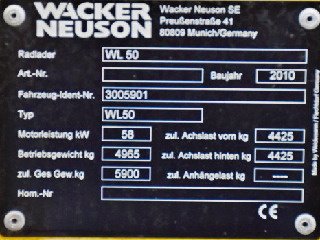 NEUSON WACKER WL 50 * Ładowarka kołowa * STAN BDB