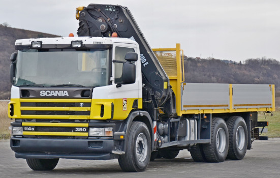 SCANIA 114 G 380 * SKRZYNIA 6,10 m * HIAB 400 E-6 * 6x4