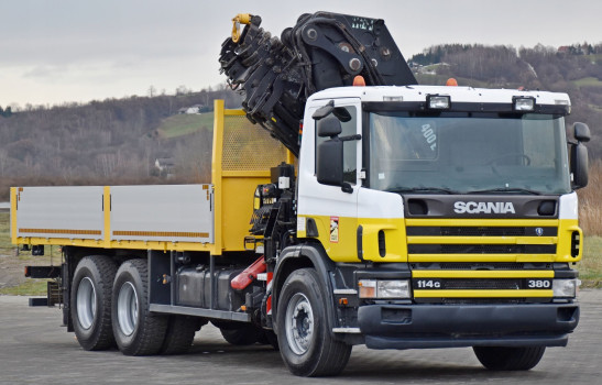 SCANIA 114 G 380 * SKRZYNIA 6,10 m * HIAB 400 E-6 * 6x4