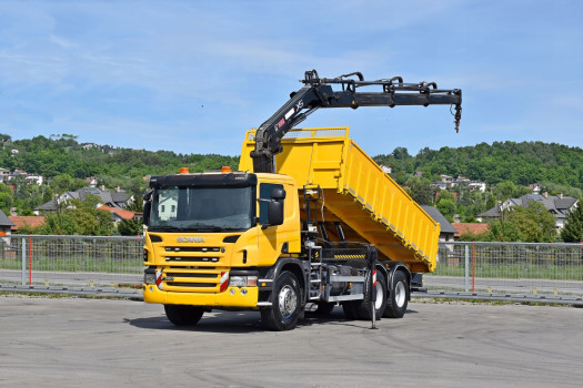 SCANIA P 360 * WYWROTKA 5,70 m + HIAB 144 E - 3 HIDUO + PILOT * 6x4 !