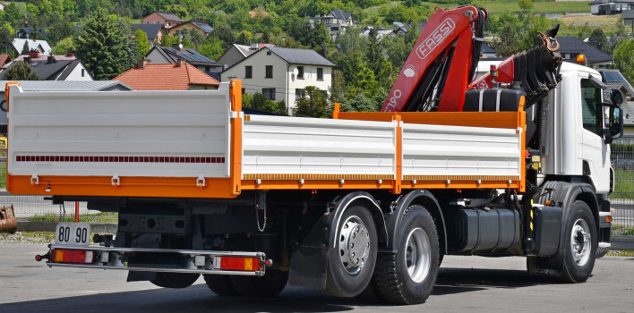 SCANIA P380* WYWROTKA 6,40m * FASSI F190A.25 * STAN BDB