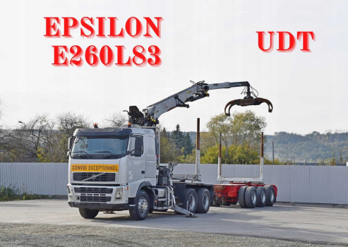 VOLVO FH 520 * DO TRANSPORTU DREWNA * EPSILON E260L83 * PRZYCZEPA * 6x4