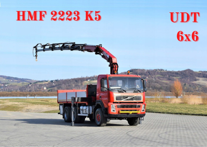 VOLVO FM 12 380 SKRZYNIA 5,20m * HMF 2223 + PILOT / 6x6