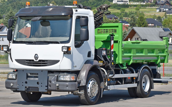 Renault MIDLUM 220 * WYWROTKA 3,80m + HIAB 077 B-2 DUO * STAN BDB