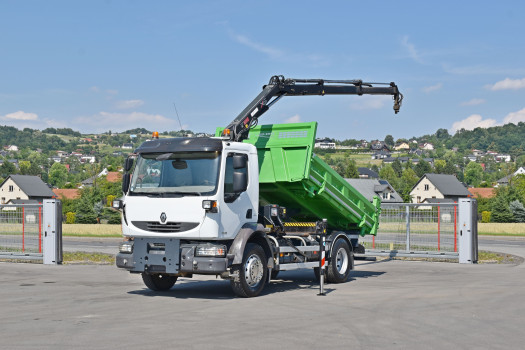 Renault MIDLUM 220 * WYWROTKA 3,80m + HIAB 077 B-2 DUO * STAN BDB