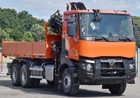 Renault K 430 * WYWROTKA 6,00 m * HIAB 144 B-3 HIDUO + PILOT * 6x4