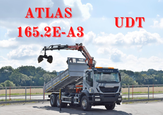 Iveco TRAKKER 410 * WYWROTKA 5,20 m * ATLAS 165.2E-A3 + PILOT / 6x4