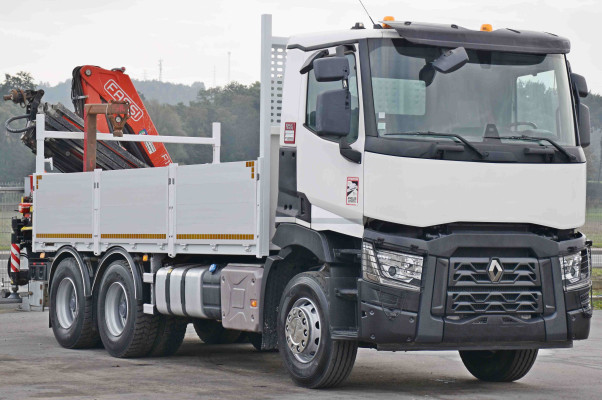 Renault C 380 * SKRZYNIA 5,45 m + FASSI F 175A.0.24 + PILOT *  6x4