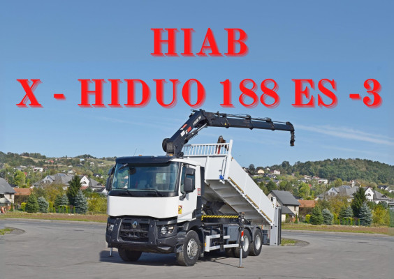 Renault C 430 * WYWROTKA 5,40 m * HIAB X-HIDUO 188 ES - 3 + PILOT / 6x4