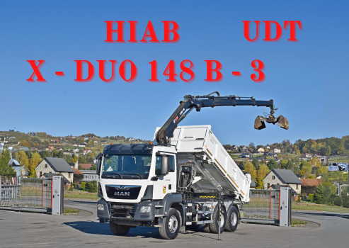 MAN TGS 33.360 * WYWROTKA 4,80 m + HIAB X-DUO 148 B-3 / 6x4 * STAN BDB