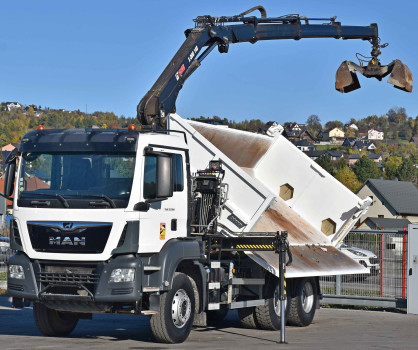 MAN TGS 33.360 * WYWROTKA 4,80 m + HIAB X-DUO 148 B-3 / 6x4 * STAN BDB