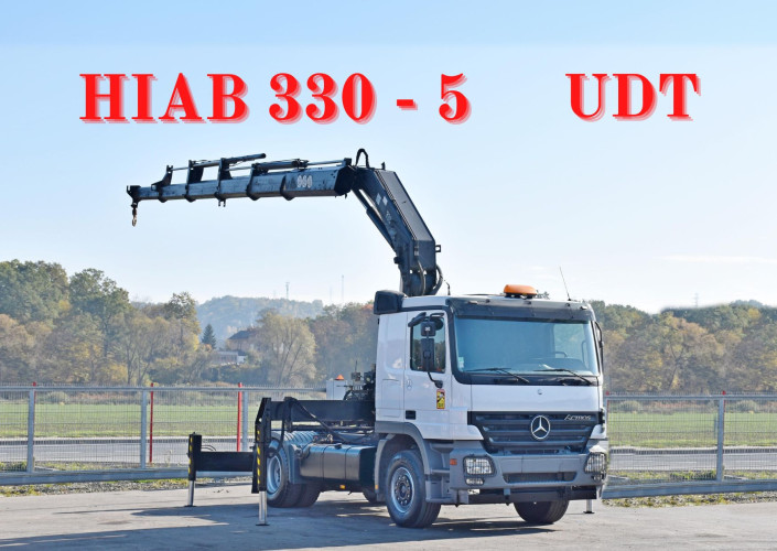 MERCEDES ACTROS 1844 * Ciągnik siodłowy * HIAB 330 - 5  + PILOT * STAN BDB