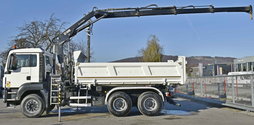 MAN TGS 33.400 * WYWROTKA 4,90 m + HIAB 144 B - 3 HIDUO / 6x4 * STAN BDB