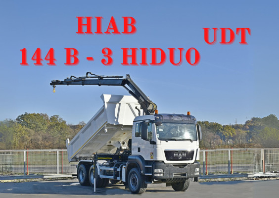 MAN TGS 33.400 * WYWROTKA 4,90 m + HIAB 144 B - 3 HIDUO / 6x4 * STAN BDB