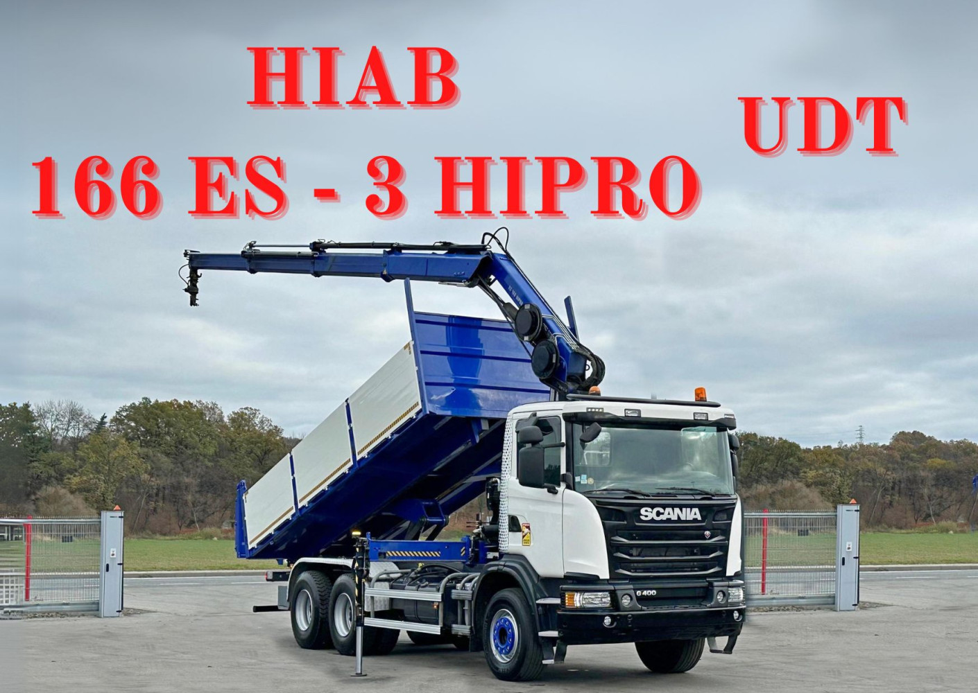 SCANIA G 400 * WYWROTKA 6,30 + HIAB 166 ES - 3 HIPRO + PILOT * 6x4