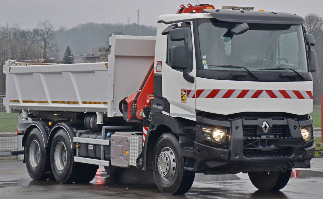 RENAULT C 380 * WYWROTKA 5,10 m + FASSI F175.0.2 + PILOT * STAN BDB! /6x4