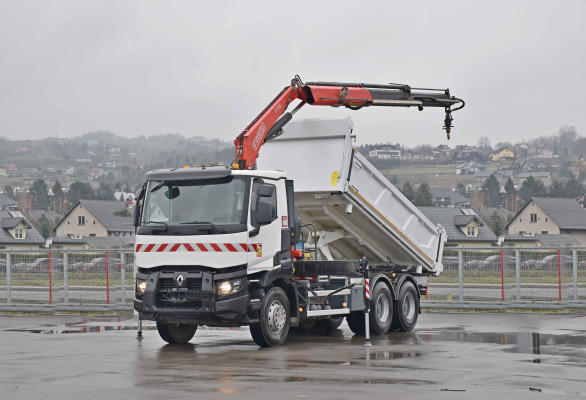 RENAULT C 380 * WYWROTKA 5,10 m + FASSI F175.0.2 + PILOT * STAN BDB! /6x4