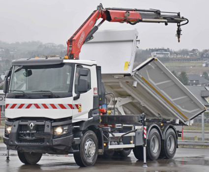 RENAULT C 380 * WYWROTKA 5,10 m + FASSI F175.0.2 + PILOT * STAN BDB! /6x4