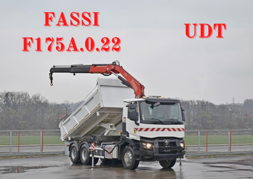 RENAULT C 380 * WYWROTKA 5,10 m + FASSI F175.0.2 + PILOT * STAN BDB! /6x4