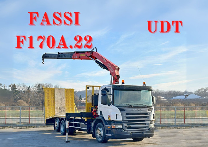 SCANIA P310 * LAWETA 7,50 m + FASSI F170A.22 + PILOT * STAN BDB