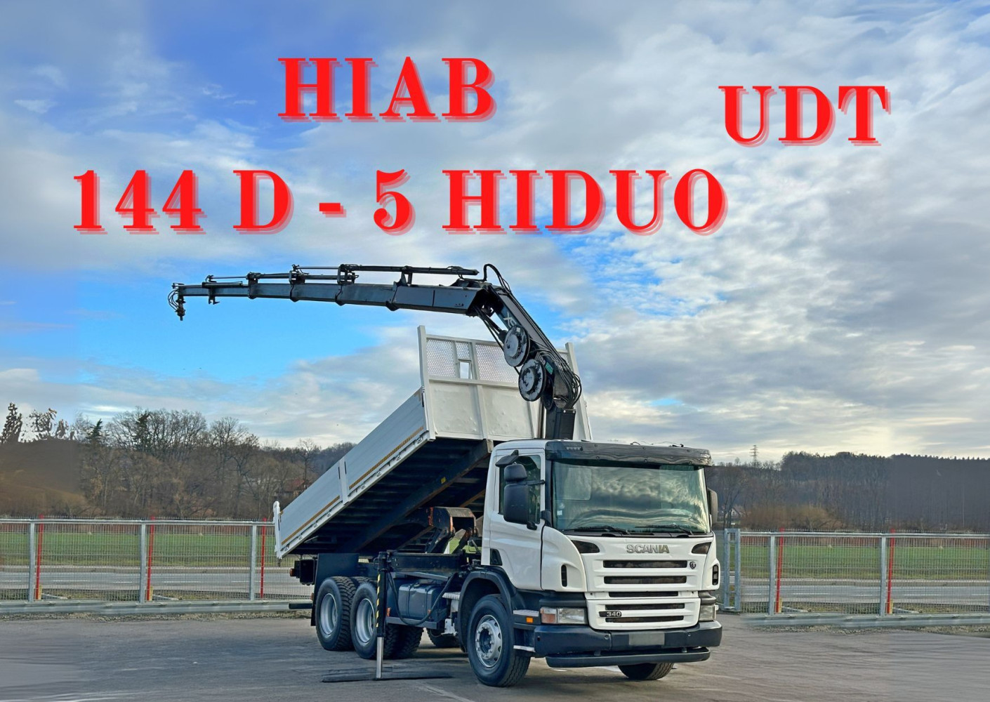 SCANIA P 340 * WYWROTKA 5,40 m + HIAB 144 D - 5 HIDUO * 6x4