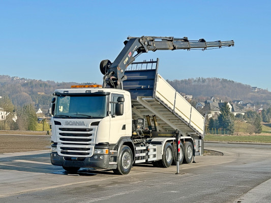 SCANIA G 450 * WYWROTKA 6,60 + HIAB 322 EP - 5 HIPRO + PILOT * 8x4