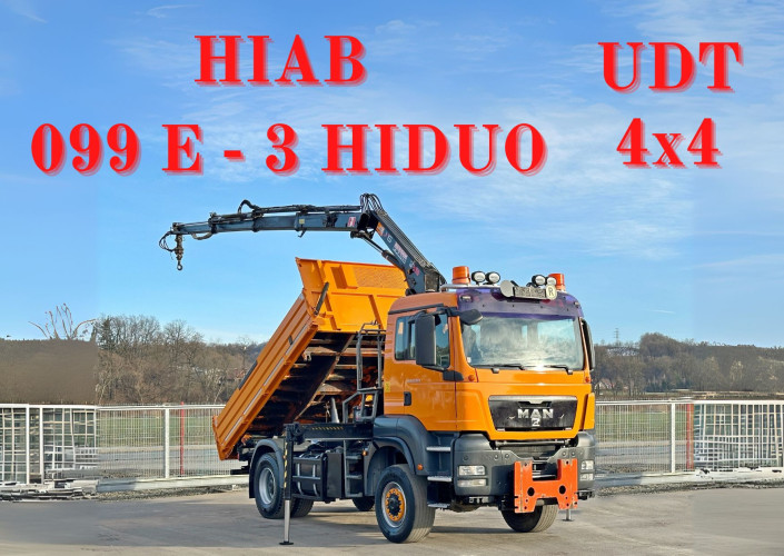 MAN TGS 18.360 * WYWROTKA 4,10 m * HIAB 099 E - 3 HIDUO + PILOT * 4x4 * STAN BDB