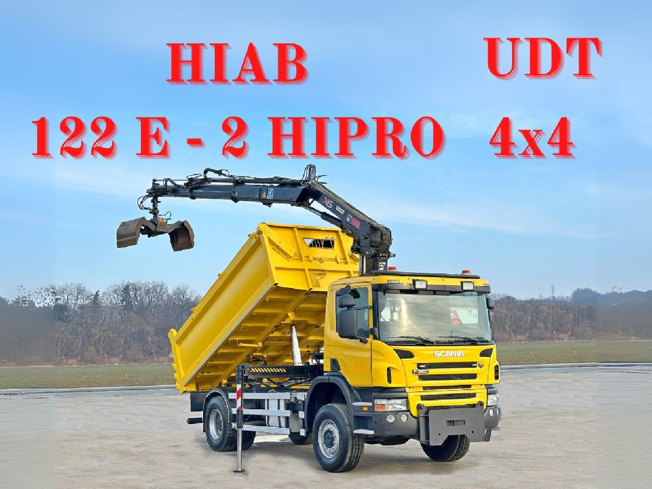 SCANIA P 360 * WYWROTKA 4,50 m + HIAB 122 E - 2 HIPRO + PILOT * 4x4